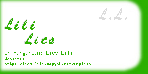 lili lics business card